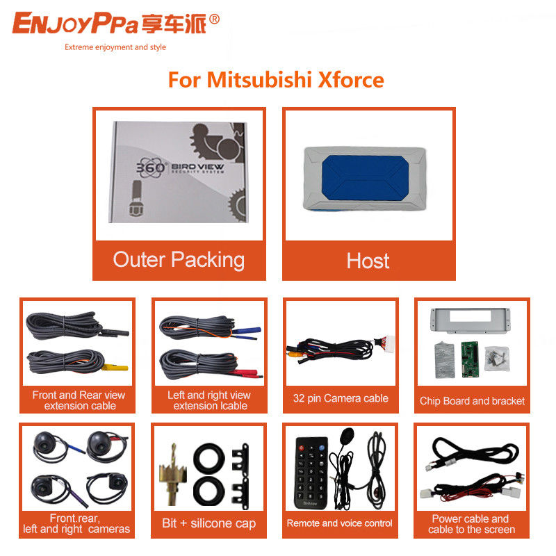 12Système de caméra automatique à écran 360 pour Mitsubishi Xforce avec vision nocturne
