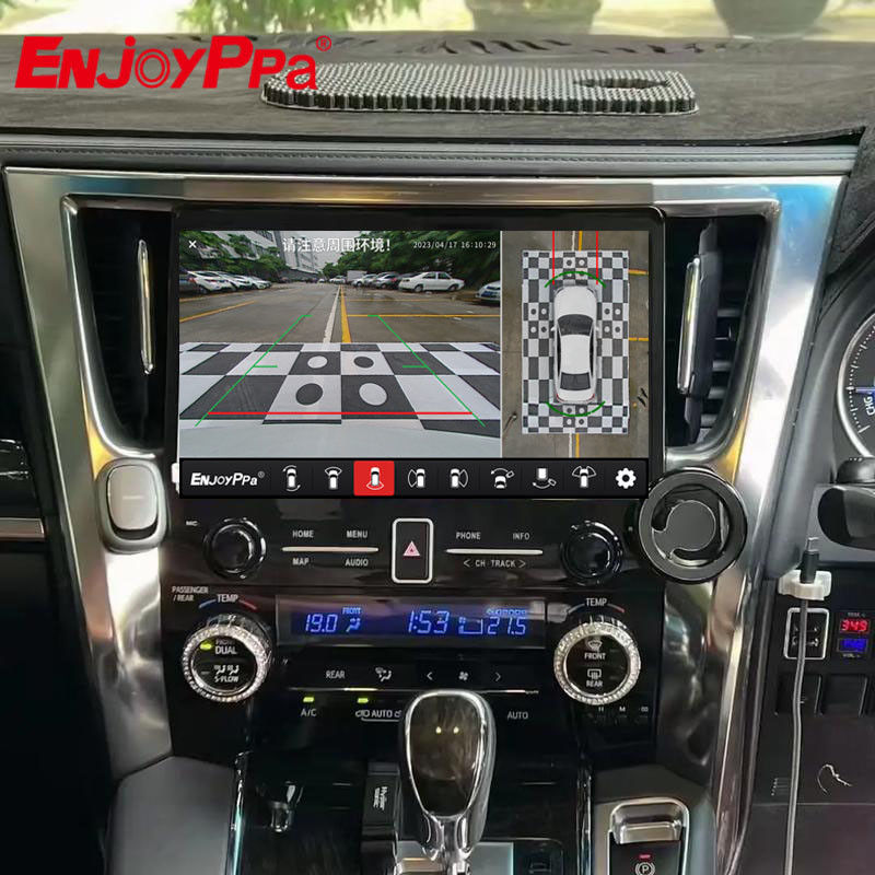 Caméras de stationnement à vue 360° étanches avec Carplay pour Toyota Alphard série 30