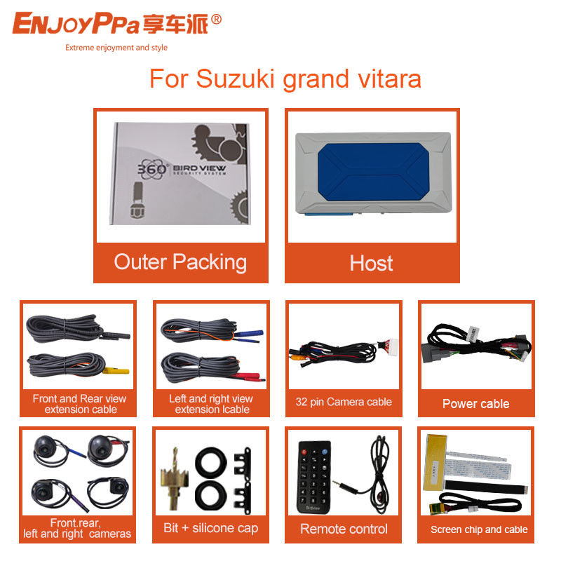 Système de caméra panoramique à vue d'oiseau 1080P 360 pour voiture Suzuki Grand Vitara