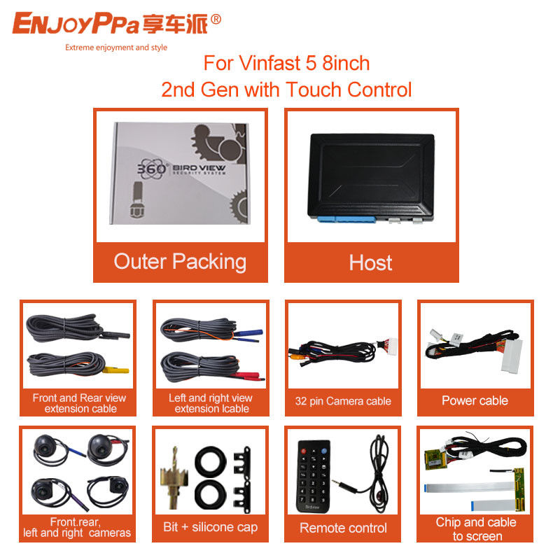 Vue complète HD Système de caméra Fish Eye 360 Parking plus sûr pour Vinfast 5