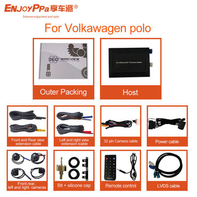 Écran LCD 360 degrés Caméra de voiture Kit Pour Volkswagen Polo 4 Way Recording