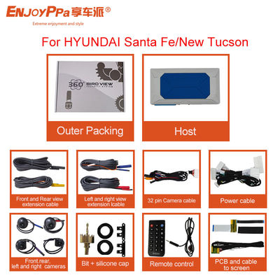 Système de caméra de voiture à vue d'oiseau à 360 degrés Pour HYUNDAI Santa Fe Avec 4 caméras grand angle
